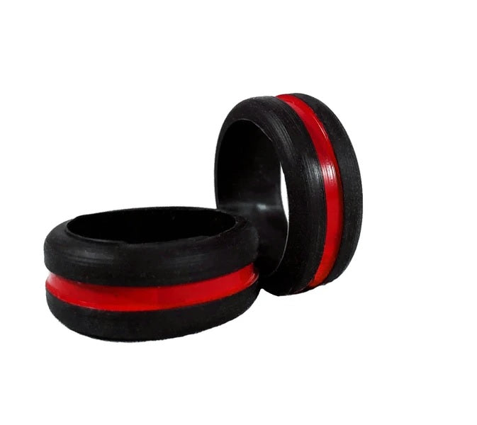 MEN S THIN RED LINE SILICONE RING Adrian Blanco Jewelry